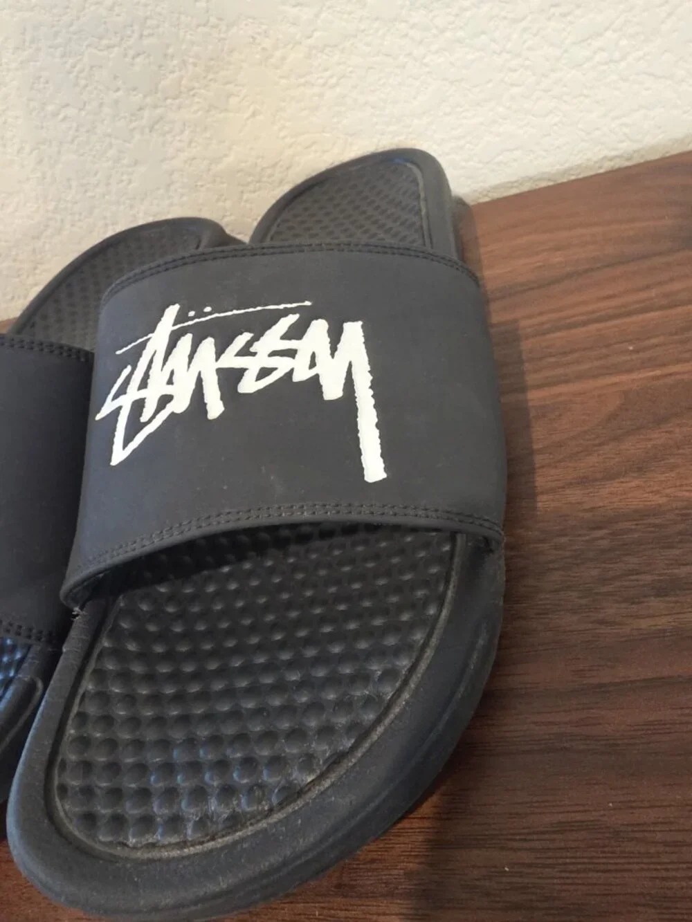 Nike Stussy x Benassi Off Noir Men's Slide Sandals Black US 9
